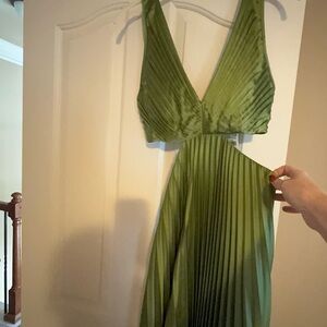 Abercrombie & Fitch Green Pleated Dress